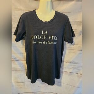 French Brand “La Dolce Vita” Graphic Tee – Size Small